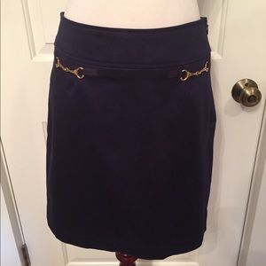 SKIRTIN AROUND SKIRT MINI NAVY BLUE GOLD HORSEBIT Size 6